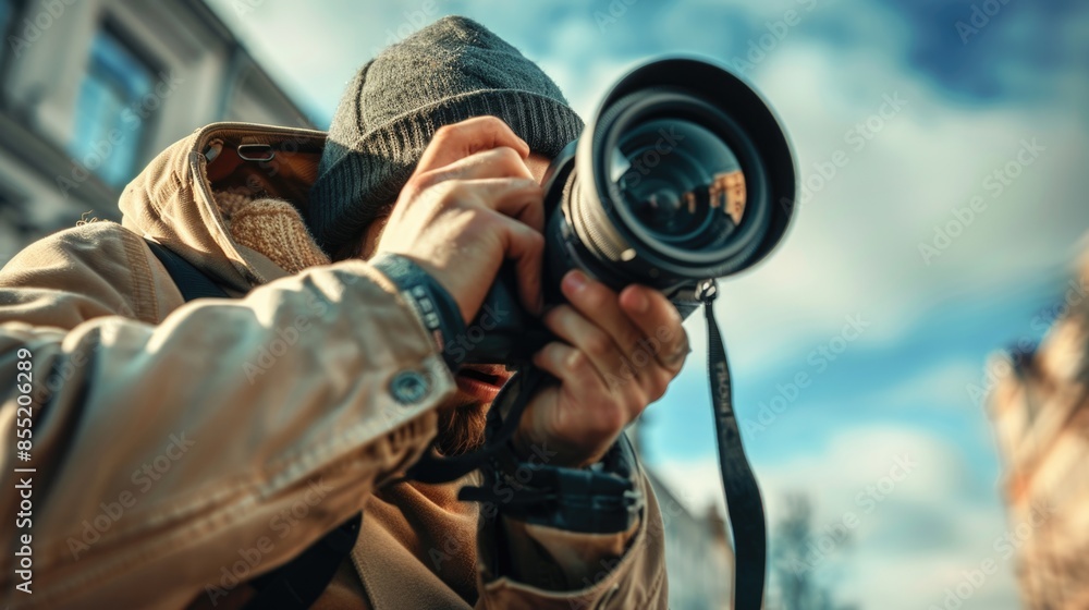 A person taking a photo with a camera A person taking a photo with a camera