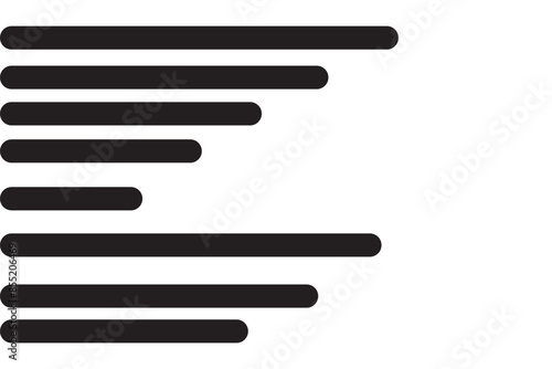 Align left icon set. font left align button in black filled and outlined style.
