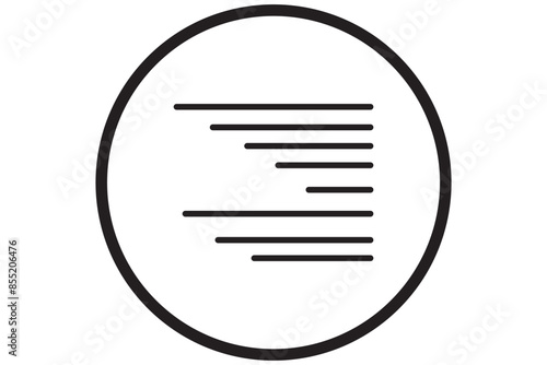 Align left icon set. font left align button in black filled and outlined style.