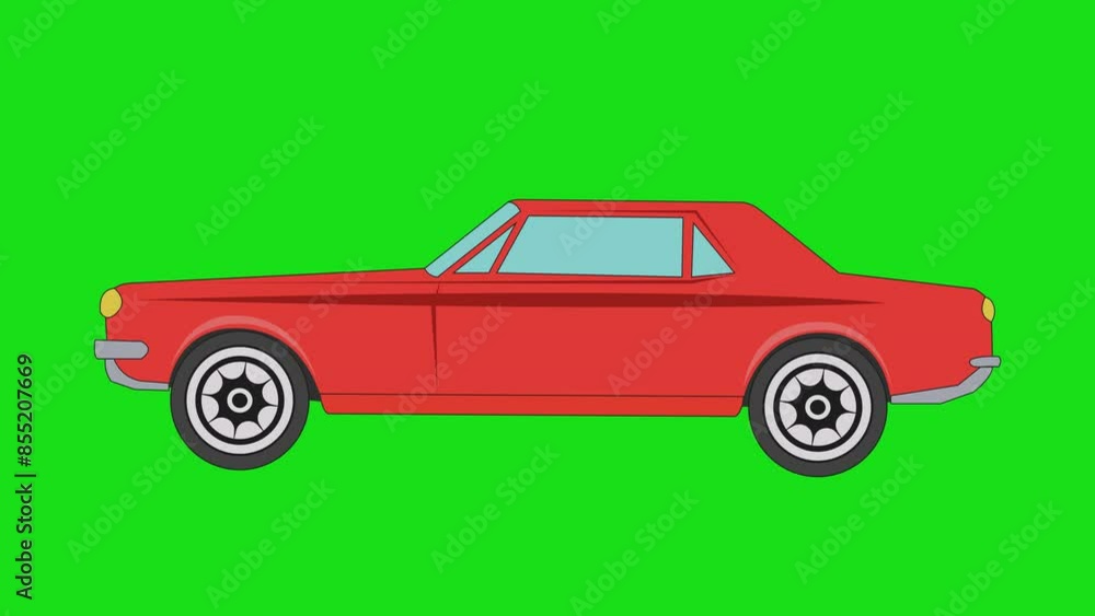 animated super car isolated on a green background animated super car isolated on a green background