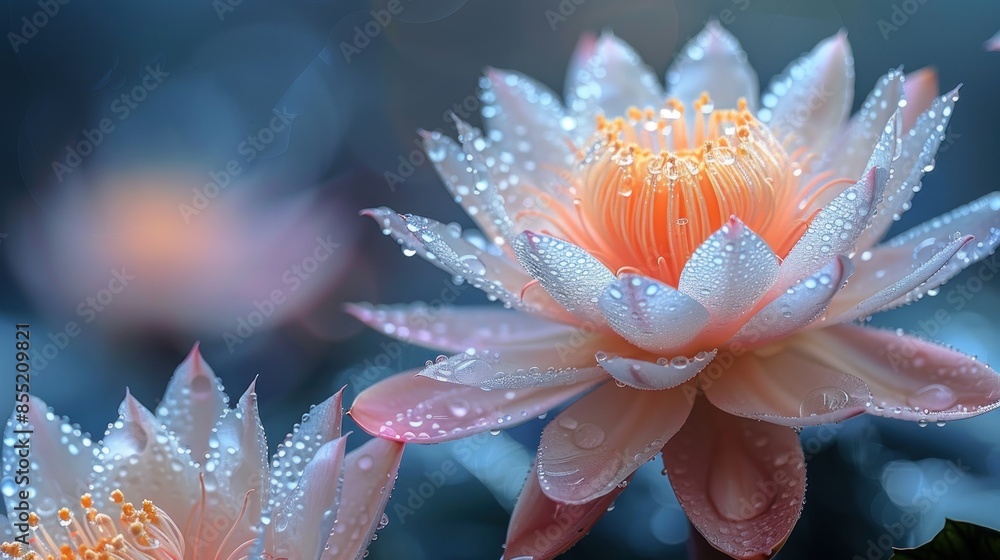 Water Lily with Dew Drops in Soft Focus Water Lily with Dew Drops in Soft Focus