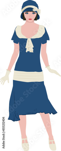 Women dressed int the fashion of a flapper from the 1920's