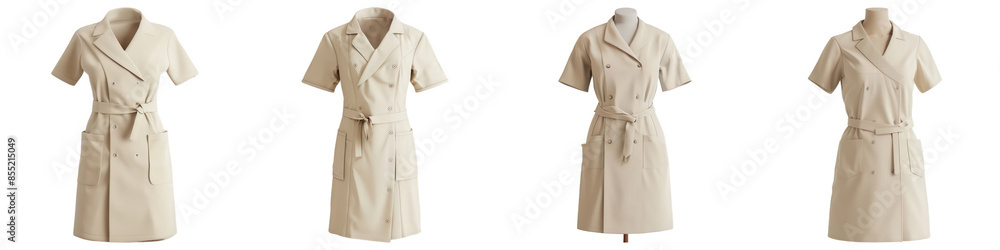 Set of Spa Attendant Uniform isolated on transparent png background illustration. Generative ai Set of Spa Attendant Uniform isolated on transparent png background illustration. Generative ai