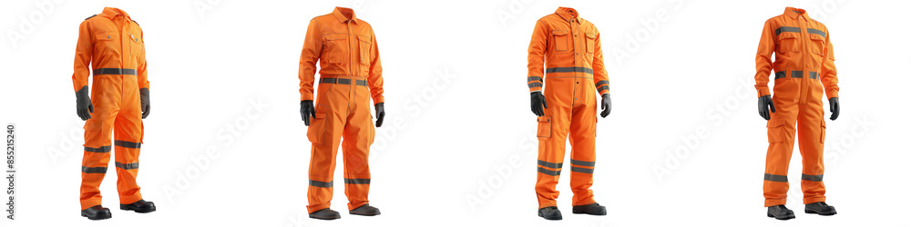 Set of Warehouse Worker Uniform isolated on transparent png background illustration. Generative ai Set of Warehouse Worker Uniform isolated on transparent png background illustration. Generative ai