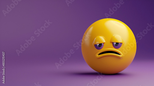 A high-resolution 3D yellow emoji with a sad and hopeful expression, digital emoticon art