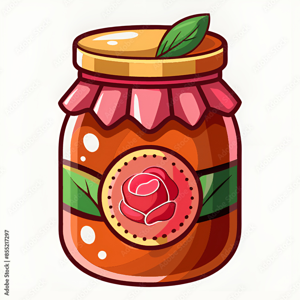 jar of strawberry jam on white background jar of strawberry jam on white background
