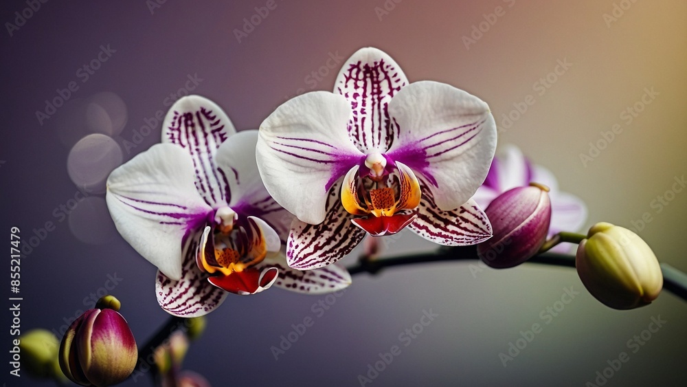Fototapeta premium orchid and butterfly