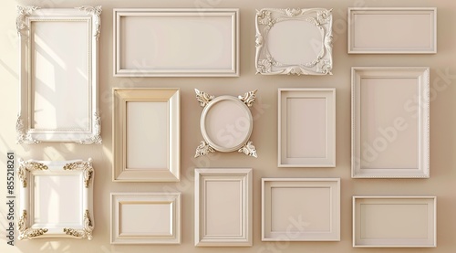 Assorted Gold and White Decorative Frames photo