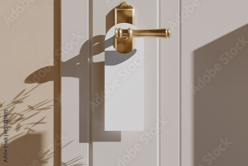 Service room door hanger sign mockup. 3D rendering