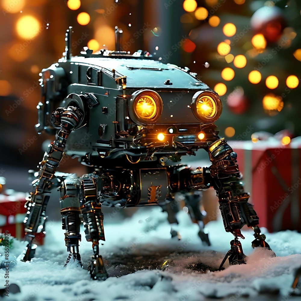 Fototapeta premium Newt-mech-in-Christmas-season