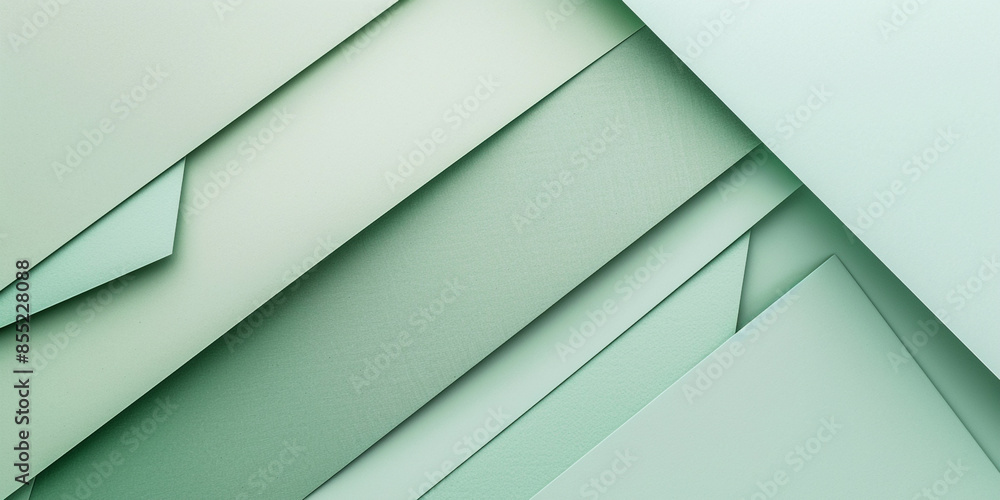 Light green background with layered paper and geometric shapes Light green background with layered paper and geometric shapes