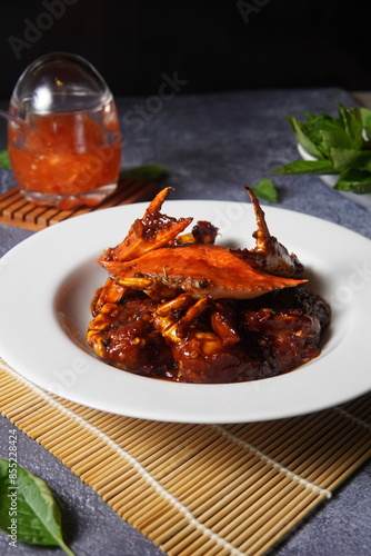 Canvas Print Black pepper crab, Singapore chili crab, Singaporean Cuisine, Chilli Mud Crab, S