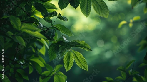 Foliage of green in wooded environment #855230490