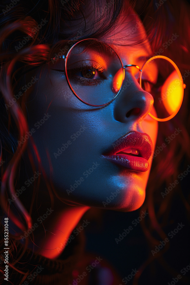 Bold Portrait of Girl with Unique Lighting Bold Portrait of Girl with Unique Lighting