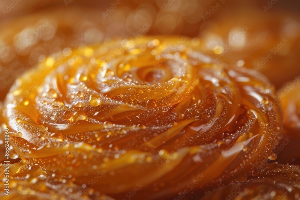 A close-up of a caramel swirl lollipop, showing the intricate patterns. A close-up of a caramel swirl lollipop, showing the intricate patterns.