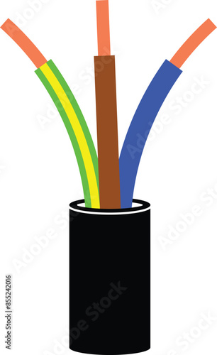 Electrical Wire with Insulated Cable Illustration