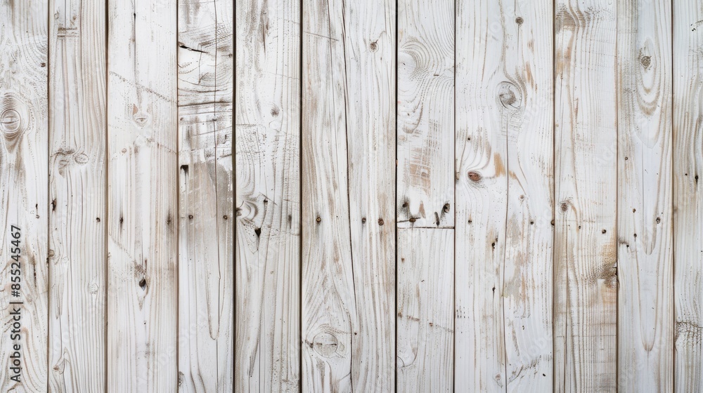 Fototapeta premium Light white wood texture background for interior design with copy space Close up of vintage wood for kitchen material