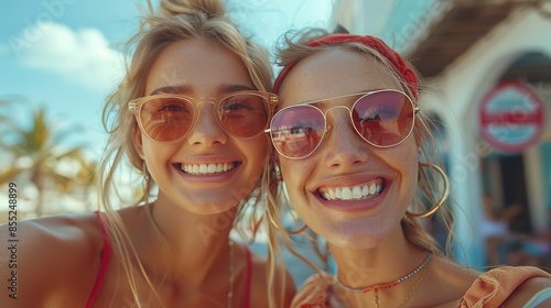 Two Young Women Standing Together