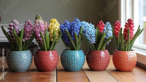Group of Flower-Filled Vases on Table