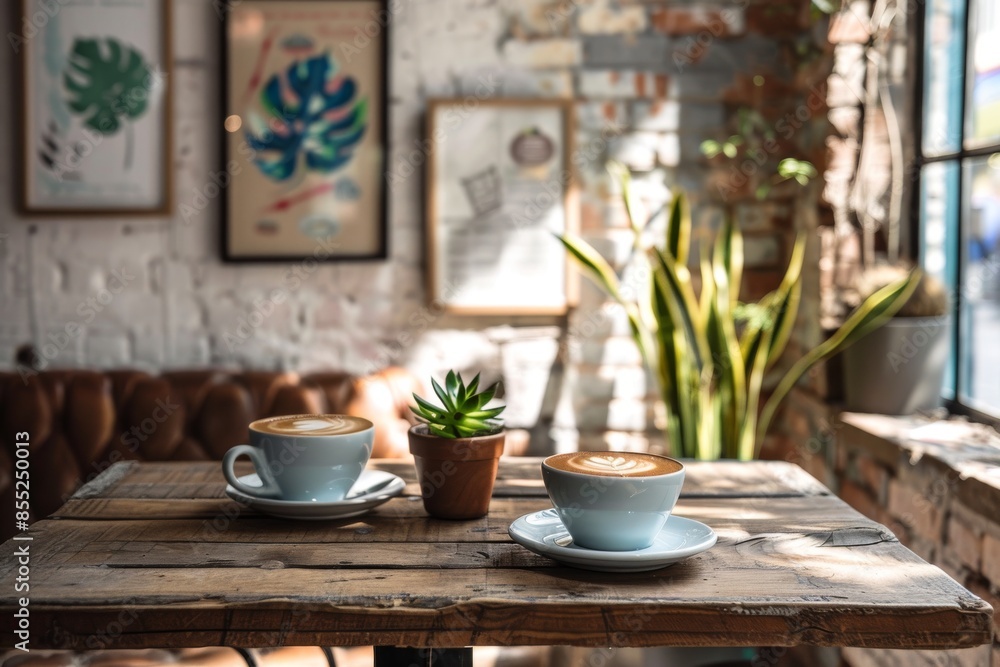 A Moment of Tranquility in a Sunlit Coffee Shop A Moment of Tranquility in a Sunlit Coffee Shop