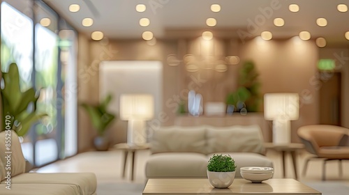 Beautiful blurred background of a light modern office interior