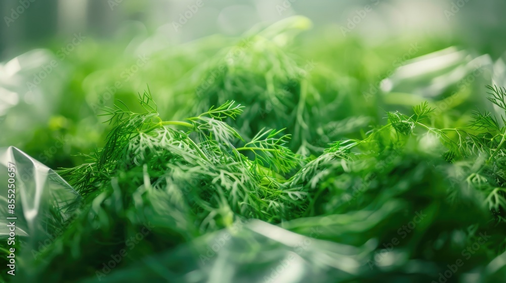 Fototapeta premium A close-up of lush green plants with intricate details and textures