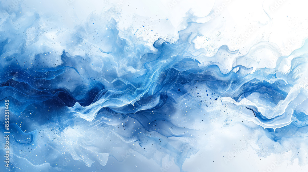 Obraz premium Blue and white splash abstract background
