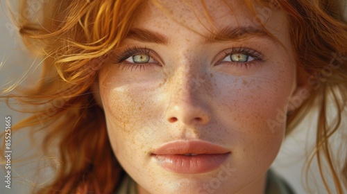 Close-Up of Woman With Freckled Hair