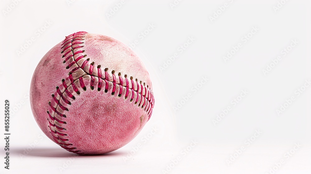 Close-up of Worn Baseball on White Background Close-up of Worn Baseball on White Background