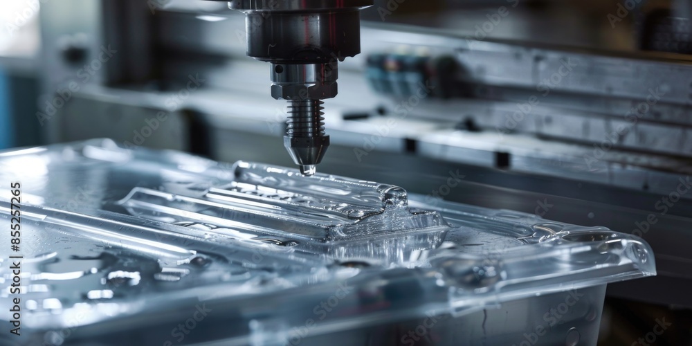 A machine is performing maintenance on a piece of equipment A machine is performing maintenance on a piece of equipment