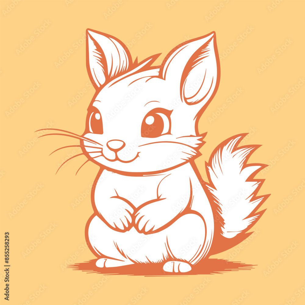Obraz premium squirrel with a nut vintage vector design