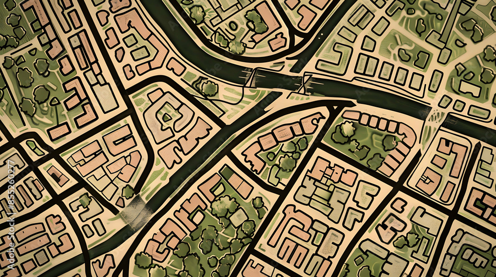Obraz premium Street map of town