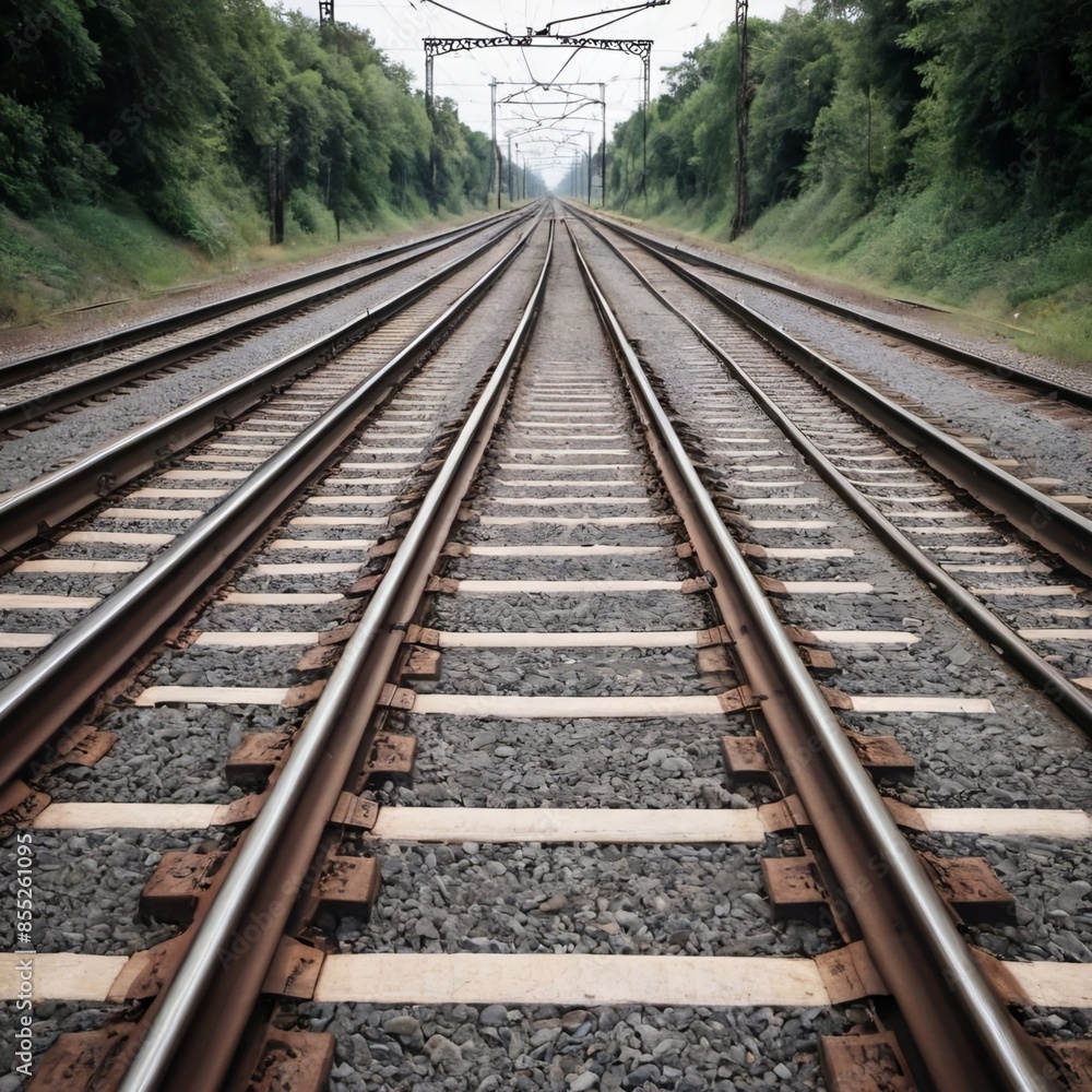 railway tracks in the countryside railway tracks in the countryside