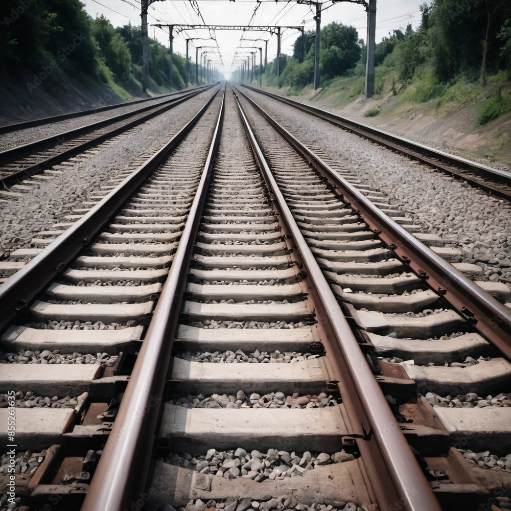 railway tracks in the countryside railway tracks in the countryside