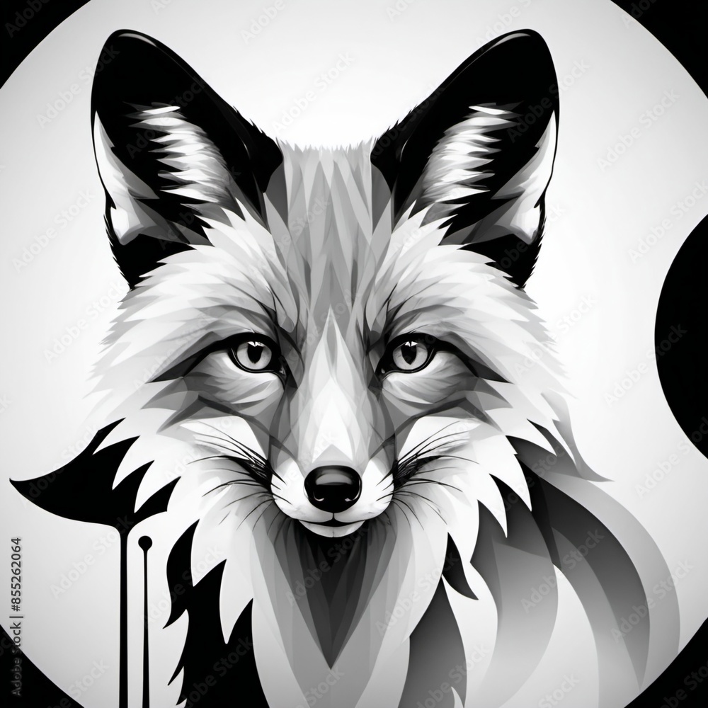 black and white fox black and white fox