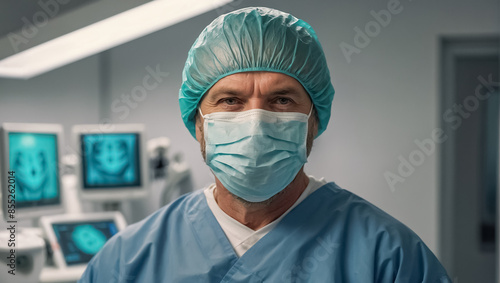 Portrait of a serious male surgeon profession