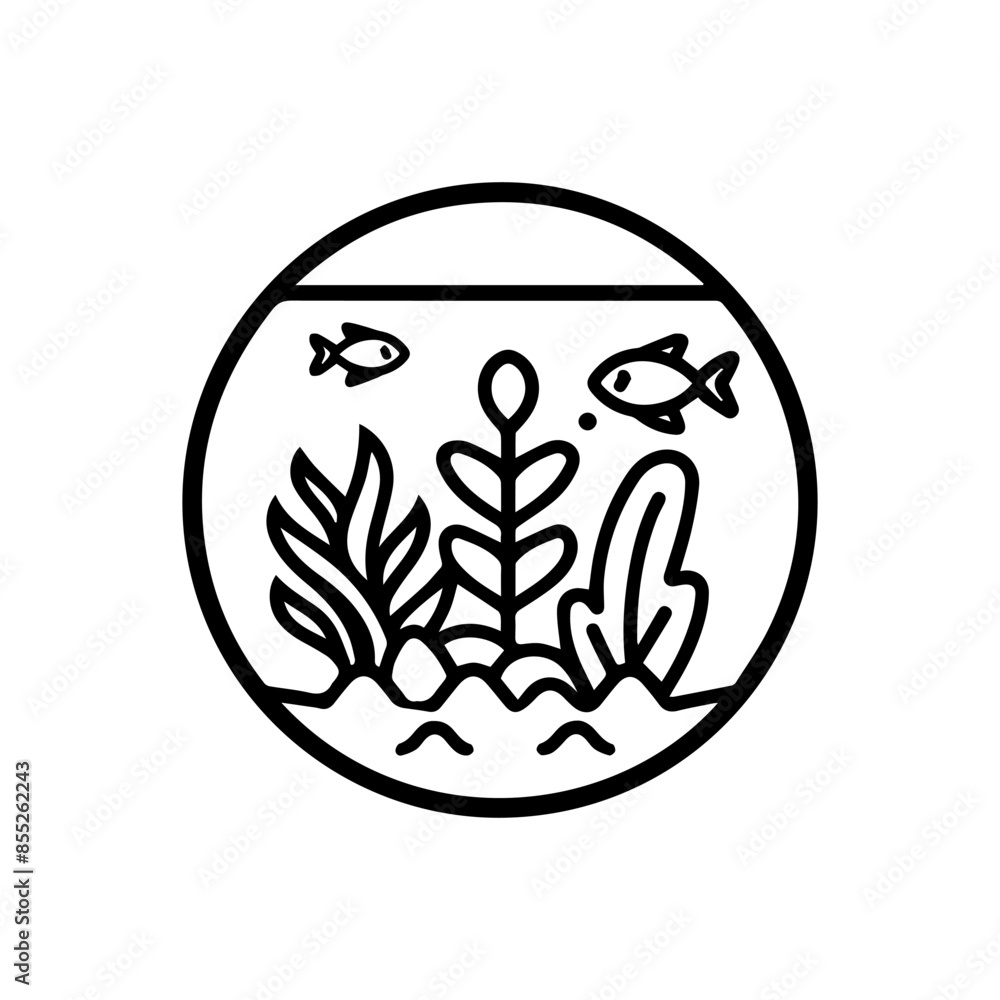 Terrarium logo or modern line icon. Vector line art and icon design with bold outline. Black and white Pixel Perfect minimalistic symbol isolate white background. Creative logotype Terrarium logo or modern line icon. Vector line art and icon design with bold outline. Black and white Pixel Perfect minimalistic symbol isolate white background. Creative logotype