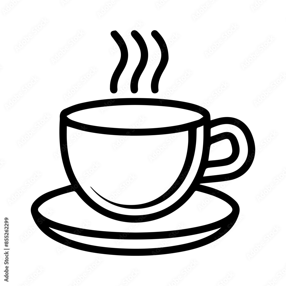 Coffee logo or modern line icon. Vector line art and icon design with bold outline. Black and white Pixel Perfect minimalistic symbol isolate white background. Creative logotype Coffee logo or modern line icon. Vector line art and icon design with bold outline. Black and white Pixel Perfect minimalistic symbol isolate white background. Creative logotype