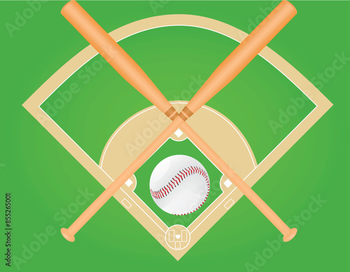 Baseball ball and bats. vector illustration