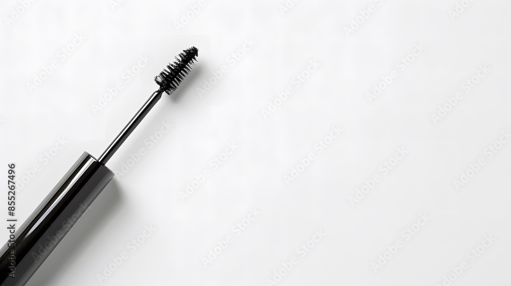 Mascara tube on a white background. Studio product photography with copy space. Beauty and cosmetics concept. Design for poster, print, banner. Mascara tube on a white background. Studio product photography with copy space. Beauty and cosmetics concept. Design for poster, print, banner.