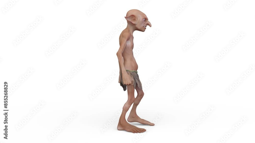 歩くゴブリン　3DCGレンダリング