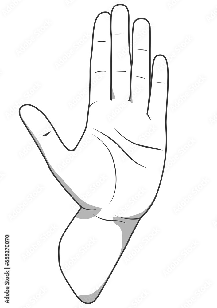 Palm hand stop gesture black and white color PNG illustration Palm hand stop gesture black and white color PNG illustration