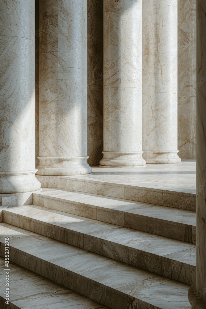 A person walking down stairs in a building A person walking down stairs in a building