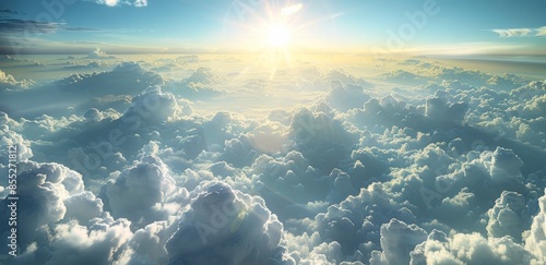 Sun Shining Above Clouds in Sky
