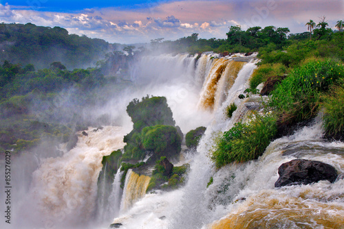 Iguazú Falls. Brasils and  Argentina border.