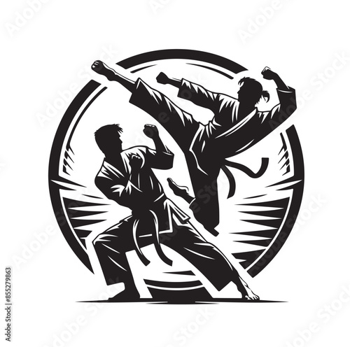Set of Martial Arts Silhouette Vector Design