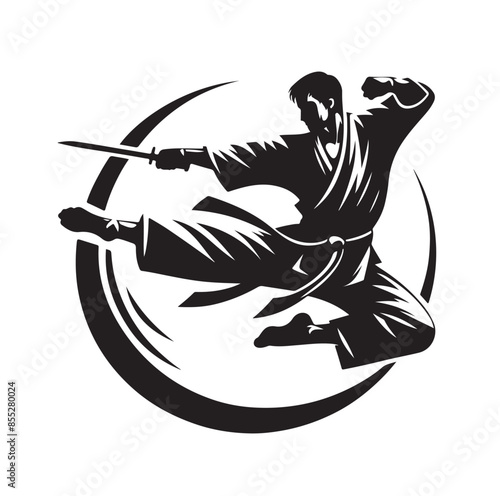 Set of Martial Arts Silhouette Vector Design