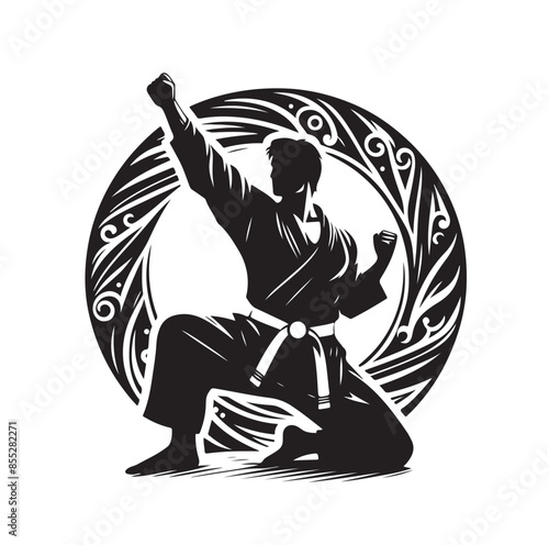 Set of Martial Arts Silhouette Vector Design