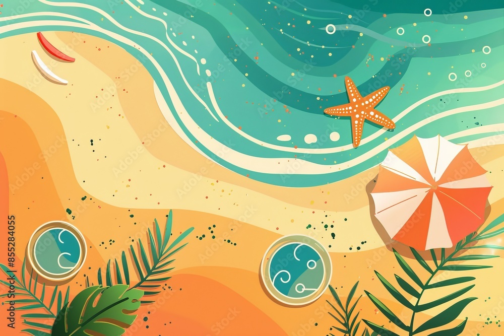 summer vector background with beach illustrations for banners, cards, flyers, social media wallpapers, etc.vector summer vector background with beach illustrations for banners, cards, flyers, social media wallpapers, etc.vector