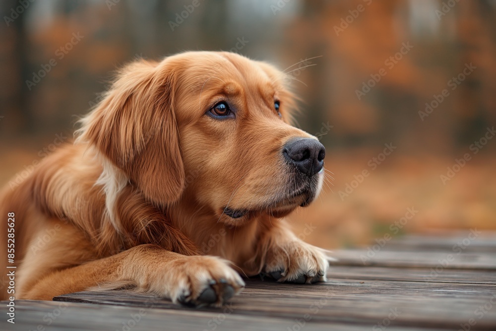 A dog's body partially obscured, focusing on the fur and paws on a wooden deck A dog's body partially obscured, focusing on the fur and paws on a wooden deck